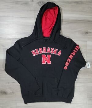 Nebraska Cornhuskers Sweater Womens Small Black Arched Name Pullover Hoodie New